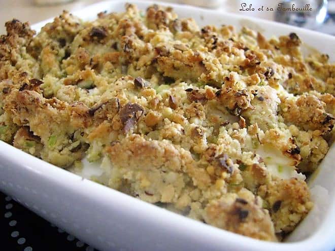 Crumble de courgettes au chèvre