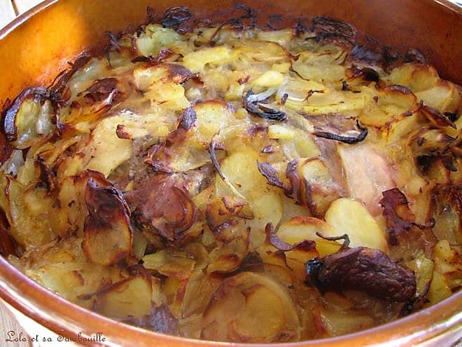 Rouelle de jambon aux pommes de terre confites