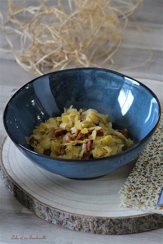 Fondue de poireaux au chorizo & parmesan • Recette de Lolo et sa tambouille