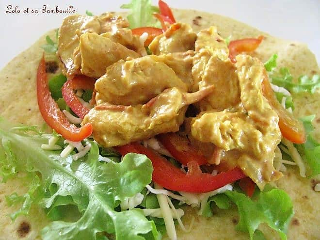 Fajitas de poulet au curry