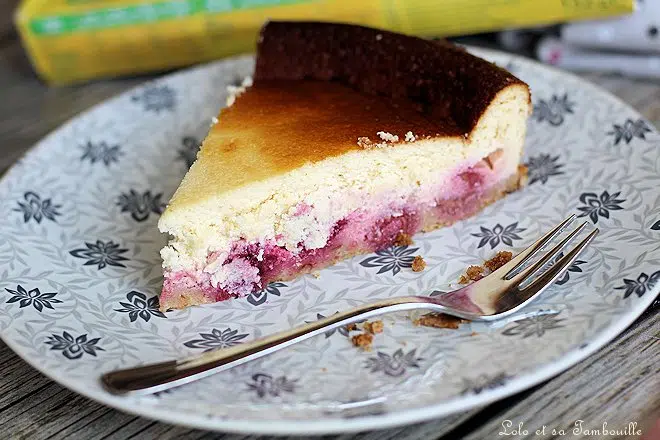 Gâteau de fromage blanc aux framboises