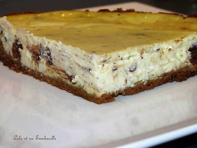 Cheesecake au fromage frais & éclats de chocolat aux spéculoos