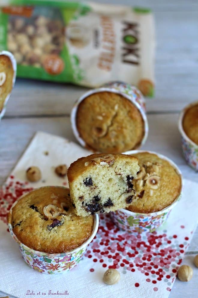Muffins éclats de noisettes & pépites chocolat