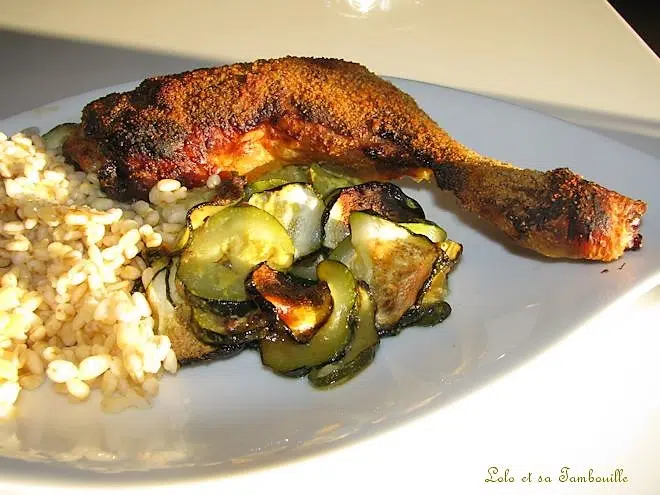 Poulet croustillant aux courgettes