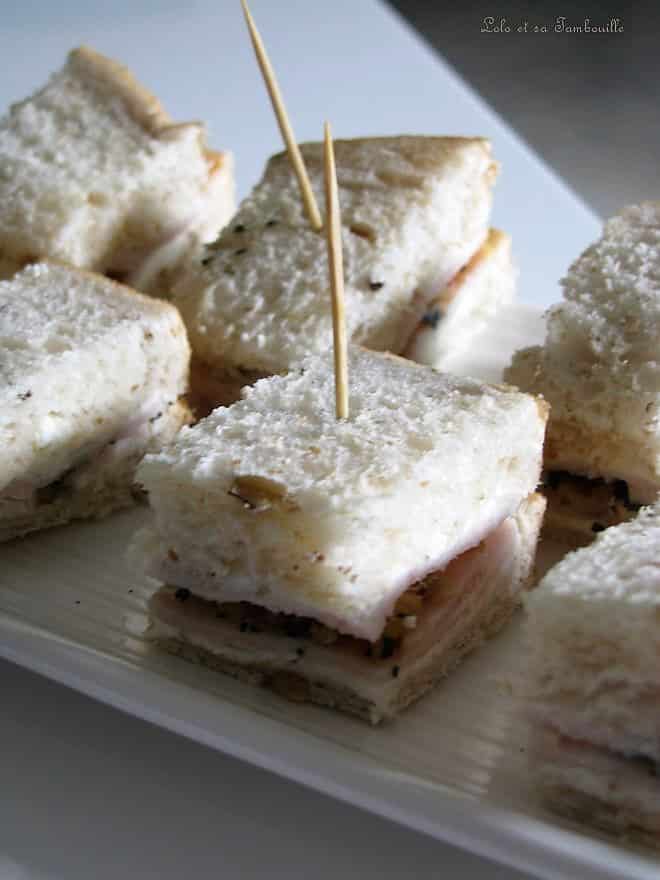 Mini sandwichs au jambon & aux noix