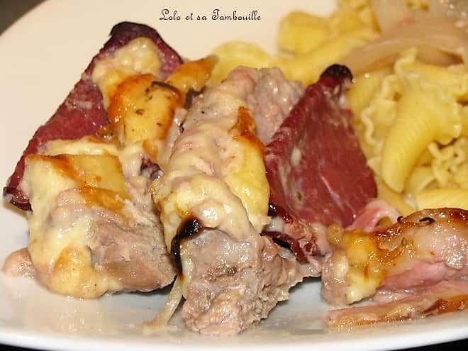 Noix de veau à rôtir façon Orloff à la raclette & bacon