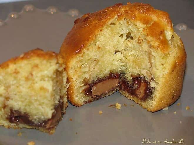 Muffins amande au coeur de pralinoise