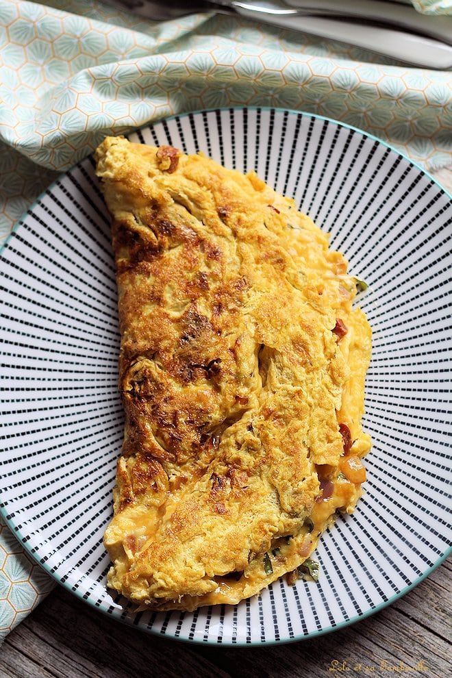 Omelette au chorizo & oignon