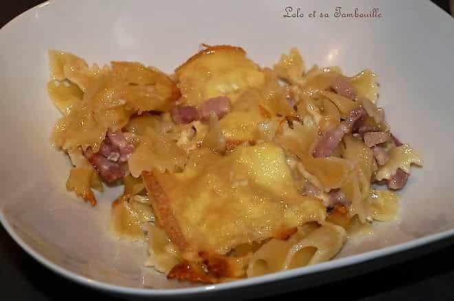 Gratin de farfalles à la raclette