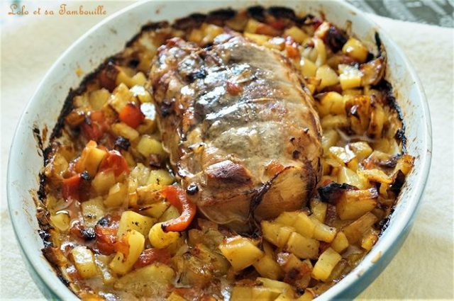 Rôti de porc aux tomates & pommes de terre • Recette de Lolo et sa