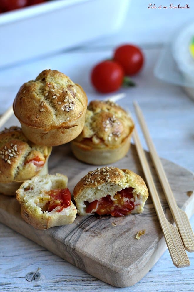 Muffins aux tomates cerise & chèvre frais