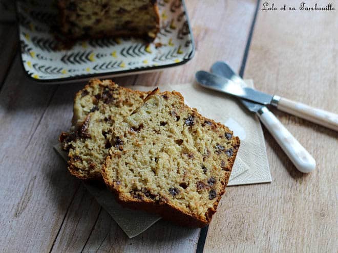 Banana bread amande chocolat,banana bread recette,banana bread sans beurre,banana bread moelleux,banana bread amande et chocolat