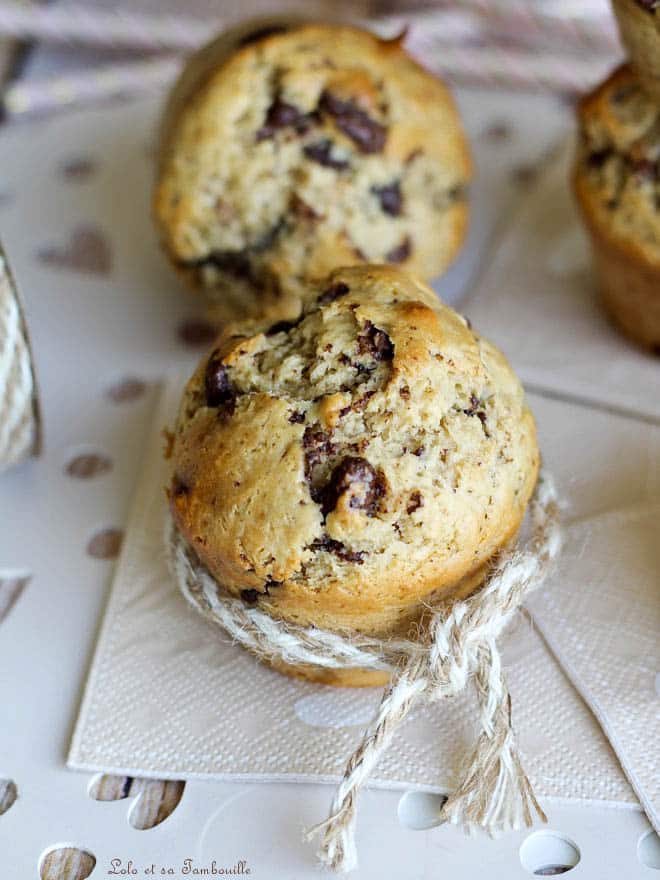 Muffins au beurre de cacahuètes & pépites de chocolat