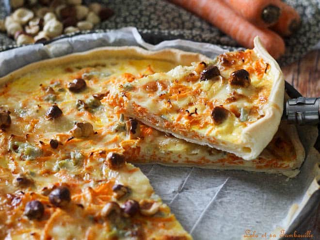 Quiche gorgonzola carottes