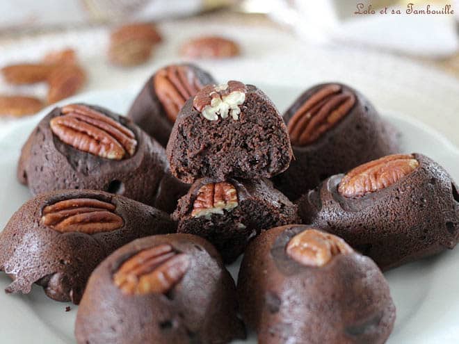 chocolat,pécan,bouchées,bouchées chocolat