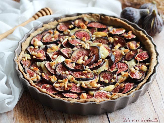 tarte aux figues,tarte figues chèvre,tarte figues chèvre miel,tarte figues chèvre simplissime