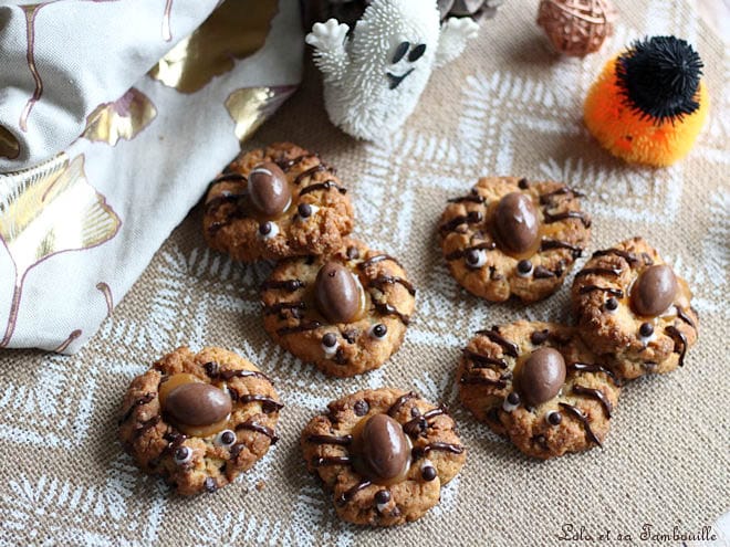 Cookies araignées,halloween cookies recette,halloween cookies