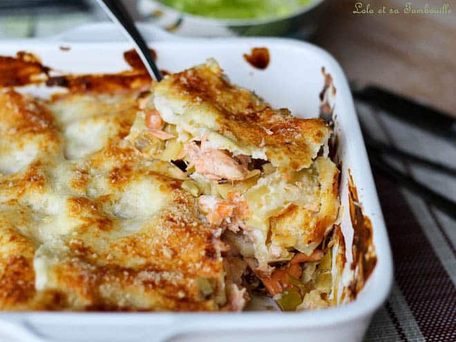 lasagnes aux deux saumons,lasagnes aux deux saumons poireaux