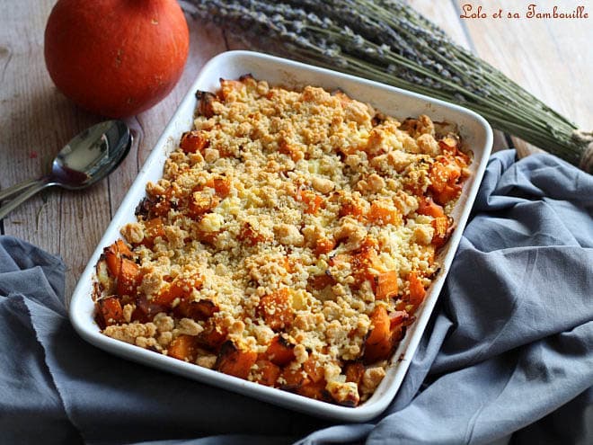 crumble de courges,crumble courgette parmesan