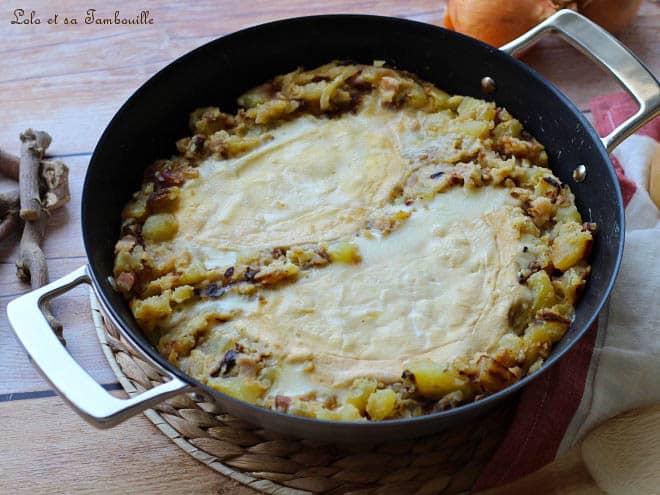 tartiflette à la poêle,tartiflette à la poêle ou au four,tartiflette à la poêle nom,tartiflette poêle géante recette,tartiflette poêle