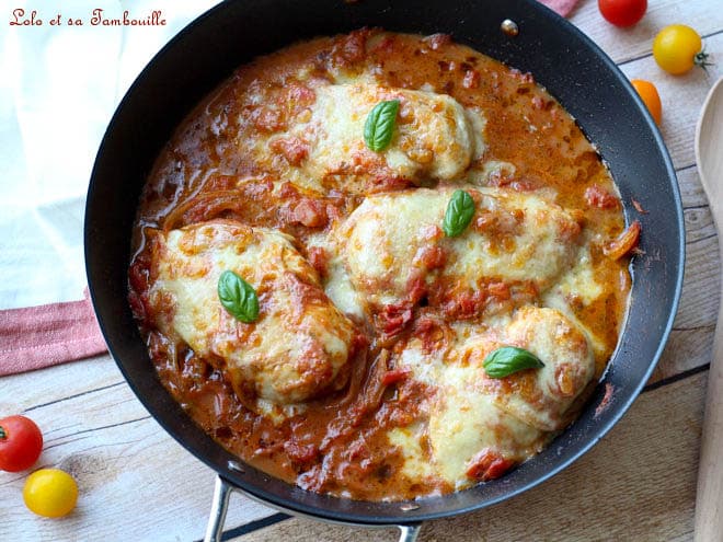 Poulet à la mozzarella & sauce tomate • Lolo et sa tambouille