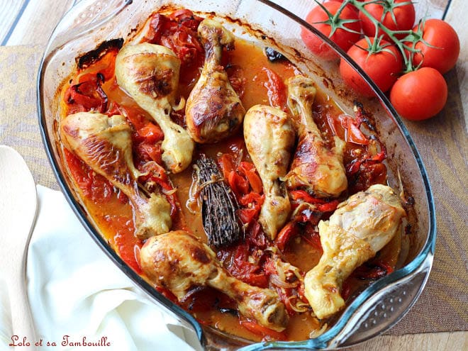 pilons de poulet aux tomates,pilons de poulet tomates oignons,pilons de poulet tomates au four,pilons de poulet tomates