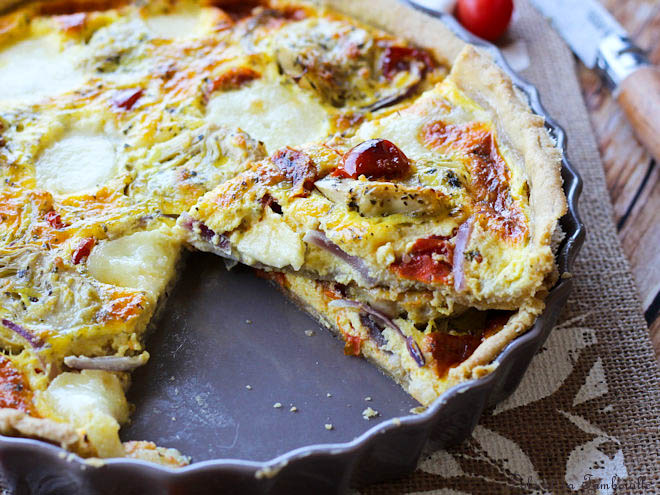 Tarte aux cœurs d'artichauts & tomates confites • Lolo et sa tambouille