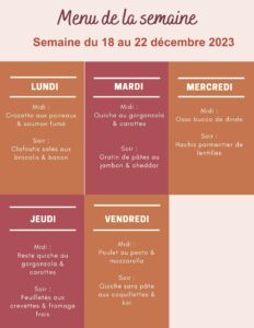 Menu de la semaine du 18 au 22 décembre 2023,menu de la semaine,menu de la semaine famille,menu de la semaine pas cher,menu de la semaine à imprimer,menu de la semaine manger bouger,menu de la semaine décembre,menu semaine famille,menu semaine,menu semaine simple,menu semaine novembre,menu semaine a imprimer,menu semaine équilibré,menu semaine automne