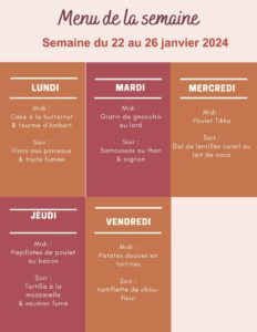 Menu de la semaine du 22 au 26 janvier 2024,menu de la semaine,menu de la semaine équilibré,menu de la semaine manger bouger,menu de la semaine à imprimer,menu de la semaine famille,menu de la semaine pas cher,menu de la semaine janvier,menu de la semaine janvier 2024,menus semaine janvier,menu de la semaine du 25 au 29 janvier,menu semaine famille,menu semaine janvier,menu semaine équilibré,menu semaine simple,menu semaine pas cher,menu semaine a imprimer,menu semaine facile et rapide équilibré