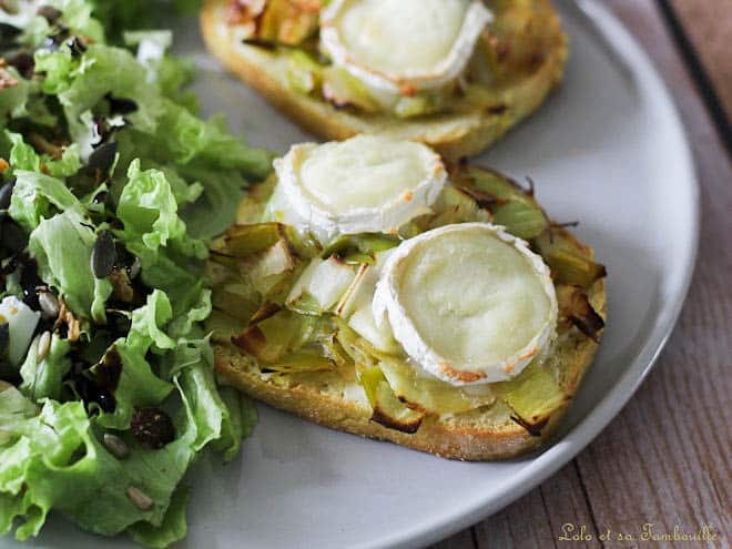 Tartines aux poireaux