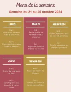 Menu de la semaine du 21 au 25 octobre 2024,menu de la semaine à imprimer,menu de la semaine équilibré,menu de la semaine,menu de la semaine famille,menu de la semaine septembre,menu de la semaine octobre,menu semaine famille,menu semaine équilibré,menu semaine septembre,menu semaine a imprimer,menu semaine