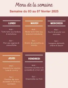 Menu de la semaine du 03 au 07 mars 2025,menu de la semaine à imprimer,menu de la semaine famille,menu de la semaine équilibré,menu de la semaine,menu de la semaine facile,menu semaine famille,menu semaine équilibré,menu semaine famille 4 personnes,menu semaine simple,menu semaine,repas semaine mars,menu semaine mars 2024,menu équilibré semaine mars,menu semaine famille mars,idee repas semaine mars,menu semaine mars