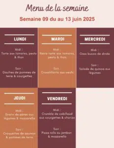 Menu de la semaine du 09 au 13 juin 2025,menu de la semaine famille,menu de la semaine famille 4 personnes,menu de la semaine pour famille,recette de la semaine famille,menu de la semaine équilibré,menu de la semaine équilibré et pas cher,menu de la semaine équilibré de saison,menu de la semaine juin,menu de la semaine juin 2025,menu de la semaine économique,menu semaine économique et rapide