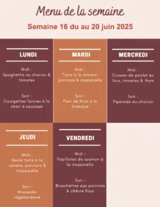 Menu de la semaine du 16 au 20 juin 2025,menu de la semaine juin,menu semaine juin 2024,menu de la semaine juin 2025,menu semaine juin 2025,menu semaine juin,idee menu semaine juin,menu semaine famille juin,idee repas semaine juin,idée menu semaine,idée menu semaine simple,idée menu semaine famille,idée menu semaine équilibré,idée menu semaine pas cher