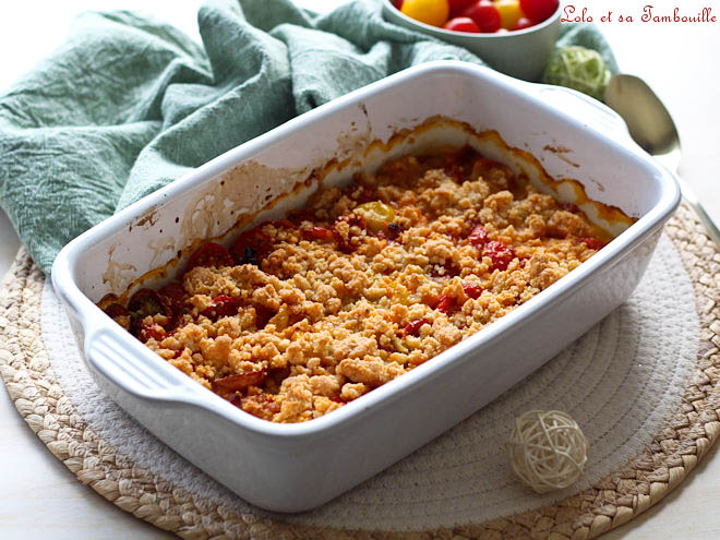 Crumble tomates cerises,Crumble tomates cerises parmesan,crumble tomate cerise parmesan basilic,recette crumble salé parmesan,recette crumble salé été,recette crumble salé healthy,recette crumble salé tomate,Plat de saison tomates cerises,Crumble tomates cerises rôties au four,Plat complet crumble de légumes,Recette pour écouler les tomates du potager,Comment faire un crumble salé maison,comment faire un crumble maison,crumble de tomates cerises au parmesan