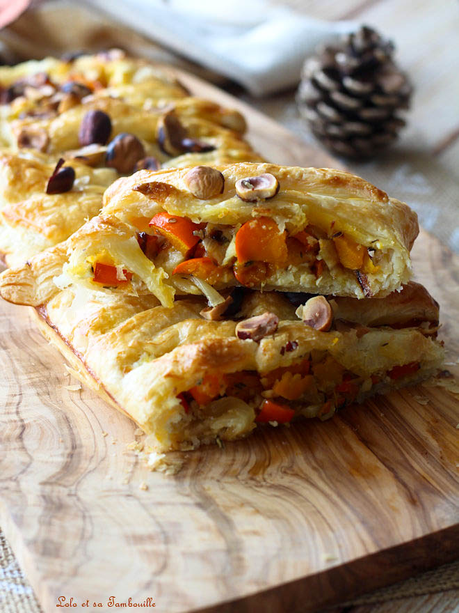 Feuilleté au potimarron recette feuilleté au potimarron, Feuilleté tressé recette facile, recette avec du potimarron au four