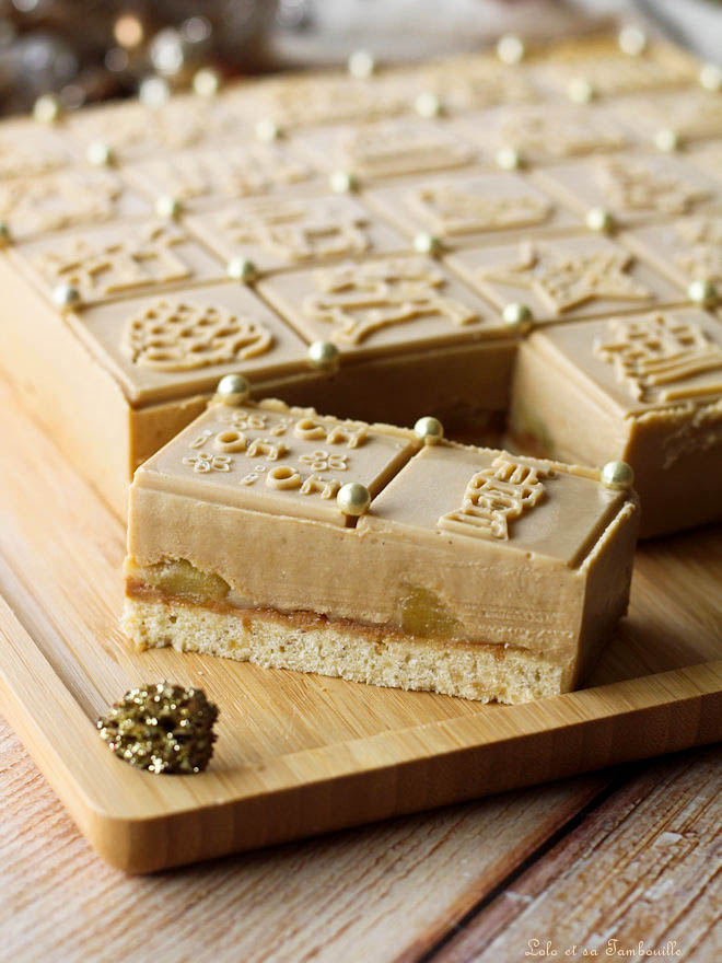 Entremets pommes & spéculoos entremet pomme spéculoos caramel, recette dessert pomme speculoos, dessert de noël facile et original, Dessert de fête facile et rapide