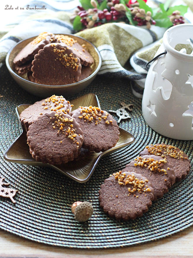 Bredeles au chocolat & pralin Bredeles au chocolat, recette bredeles au chocolat pralin, Sablés chocolat pralin noisette, sablés de noël facile à faire