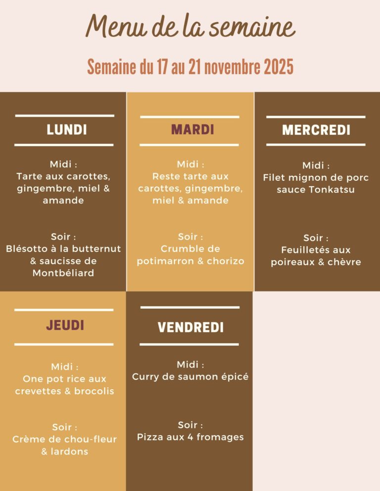 Menu de la semaine du 17 au 21 novembre 2025,Menu du 17 au 21 novembre,Menu d'automne,menu d'automne pour une semaine,menu d'automne facile et pas cher,Recettes de la semaine,Menu de saison novembre,Repas rapides semaine,repas rapide semaine famille,repas semaine rapide facile,repas simple équilibrée semaine,repas simple semaine,idees repas rapides semaine,repas semaine simple et pas cher,menu semaine facile et rapide pas cher,menu semaine facile et rapide,menu semaine facile et rapide équilibré,menu semaine facile,menu semaine facile et pas cher,planning repas semaine,planning repas semaine à imprimer,planning repas