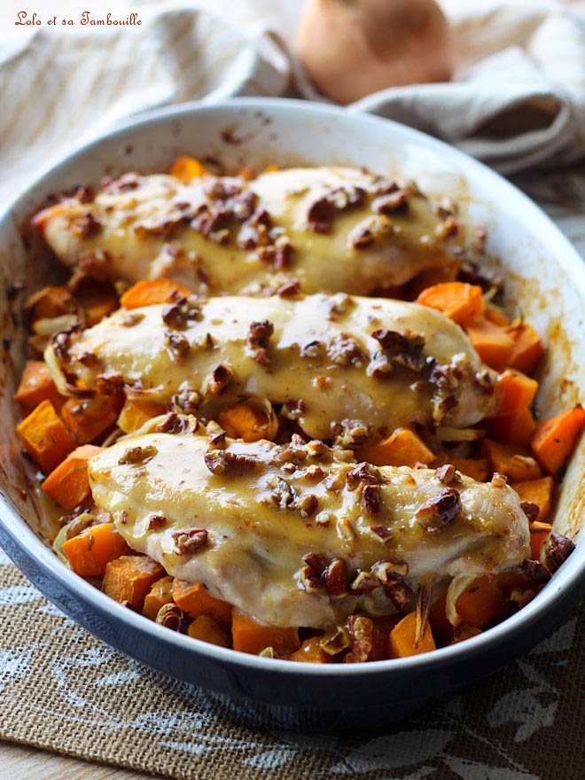 Blancs de poulet rôti au sirop d'érable filet de poulet au sirop d érable, recette blanc de poulet sirop d érable, recette blancs poulet patates douces sirop d'érable, poulet sirop d'érable, poulet sirop d érable moutarde de dijon