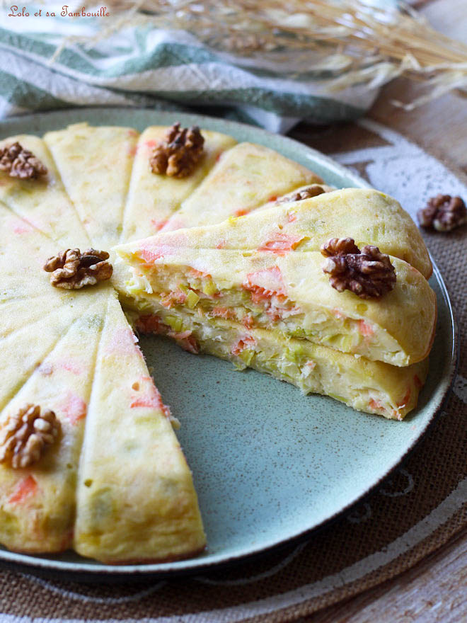Gâteau léger aux poireaux & truite fumée gâteau salé poireaux truite fumée, recette salée légère facile, gateau salé healthy, recette gateau fromage blanc salé, gâteau salé facile et rapide, recette healthy poireaux saumon