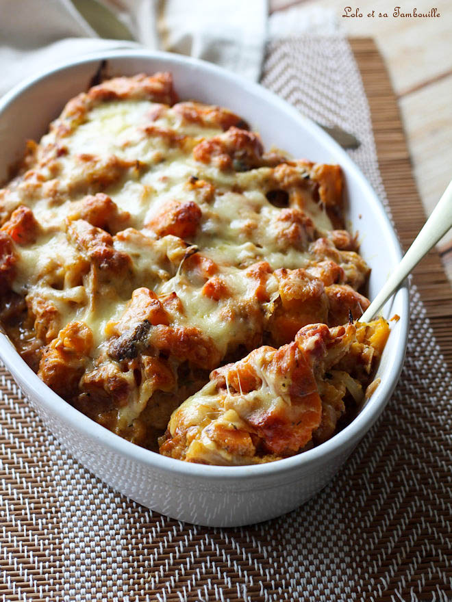 Gratin de butternut & patates douces au jambon gratin butternut patate douce facile, gratin butternut jambon fromage, recette gratin courge butternut patate douce, gratin butternut patate douce jambon, recette butternut et patate douce au four, recette gratin légumes automne