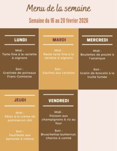 Menu de la semaine du 16 au 20 février 2026,Menu de la semaine du 16 au 20 février,Menu de la semaine,menu de la semaine à imprimer,menu de la semaine famille,menu de la semaine équilibré,menu semaine,menu semaine équilibré,menu semaine famille 4 personnes,menu semaine famille,idée menu semaine équilibré,idée menu semaine hiver,idée menu semaine simple,idée menu semaine,idée menu semaine famille,idée menu semaine pas cher,recette menu semaine,recette menu semaine famille,recette menu semaine équilibré,idée menu semaine simple pas cher