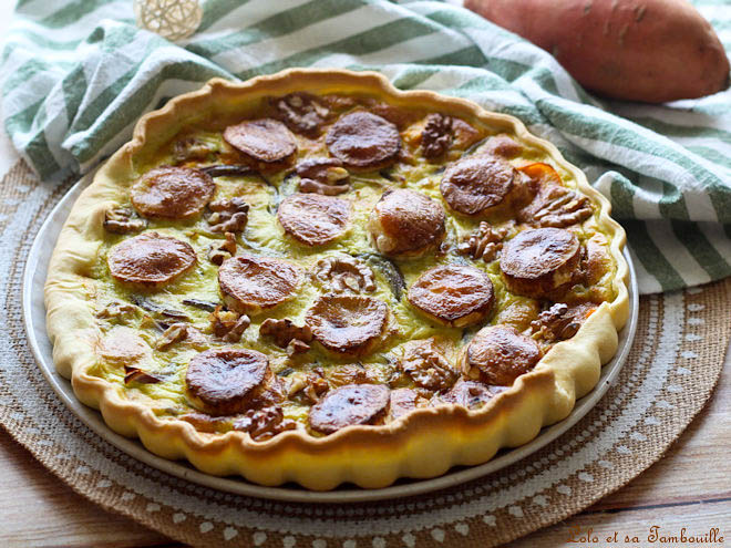 Tarte aux patates douces ch&egrave;vre,tarte patates douces ch&egrave;vre,tarte patate douce ch&egrave;vre oignon,quiche patate douce ch&egrave;vre,tarte patate douce pesto,recette patate douce facile et rapide,tarte patates douces ch&egrave;vre et pesto,recette tarte patate douce facile,tarte patate douce recette facile,tarte patate douce ch&egrave;vre maison,que faire avec de la patate douce,recette repas du soir facile