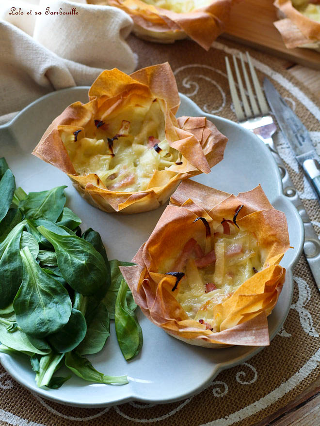 Paniers croustillants au reblochon Paniers croustillants au reblochon, recette pate filo reblochon, cuisine au reblochon, tartelettes croustillantes au reblochon, croustillants au reblochon maison