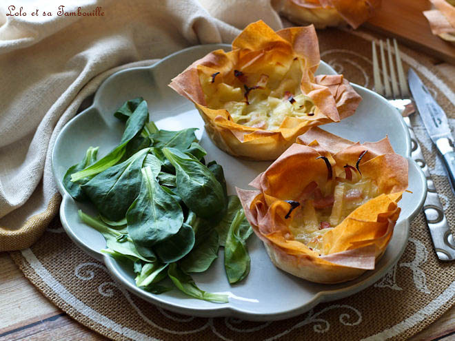 Paniers croustillants au reblochon,recette reblochon facile,p&acirc;te filo reblochon,recette pate filo reblochon,tartelette reblochon,recette au reblochon,cuisine au reblochon,paniers p&acirc;te filo au reblochon,recette reblochon bacon oignons,tartelettes croustillantes au reblochon,entr&eacute;e gourmande au reblochon,recette fromage reblochon facile,croustillants au reblochon maison,croustillants au reblochon