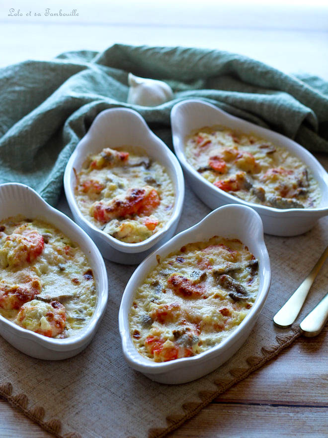 Crevettes gratinées au parmesan Crevettes gratinées au parmesan, crevette creme parmesan, crevettes au four recette, recette crevettes au four gratinées, recette simple crevettes, crevettes gratinées recette