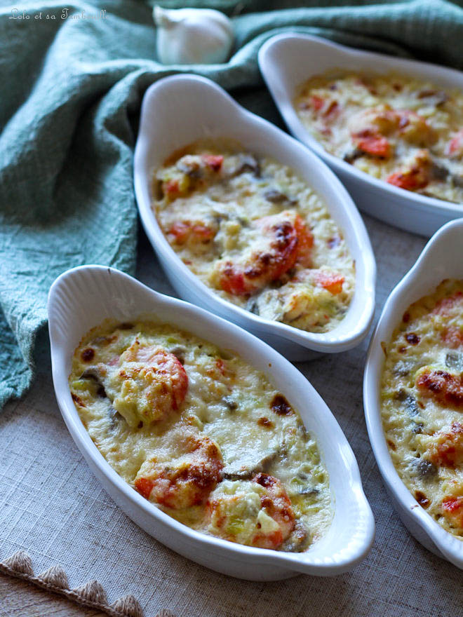 Crevettes gratinées au parmesan crevettes à la crème parmesan, crevettes au four, crevettes gratinées à la crème et parmesan, recette rapide crevettes, crevettes gratinées au four