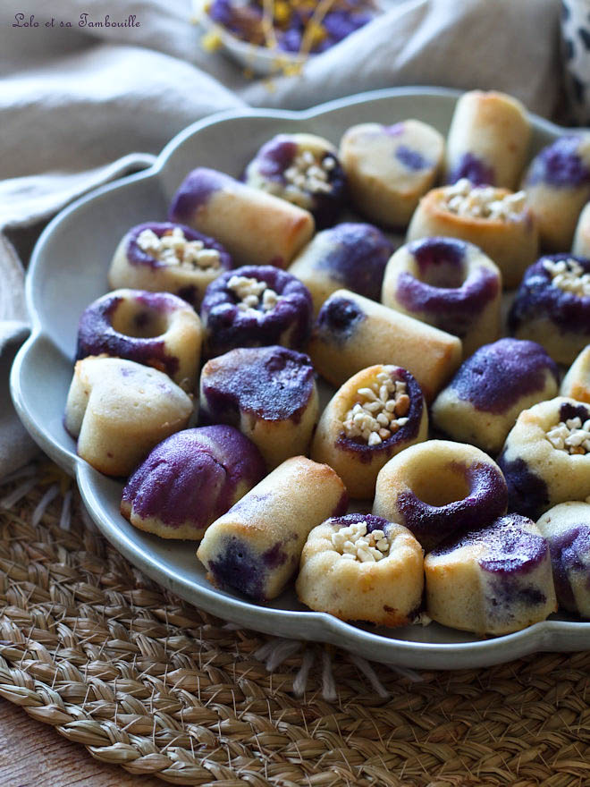 Financiers aux myrtilles financiers myrtilles, financiers individuels myrtilles, moule 30 mignardises guy demarle