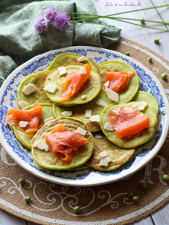 Pancakes aux petits pois Pancakes aux petits pois, pancakes salés facile